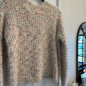 LUSH Beige & Colored Fuzzy Sweater